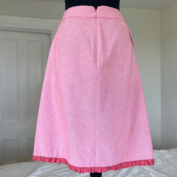 J. Crew Oxford Nantucket Ruffle Pencil Skirt in Pink and Red, 12 - Picture 5 of 13